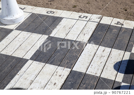 black and white chess outdoor large chess board with chess pieces black and white chess outdoor large chess board with chess pieces 90767221