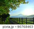 足柄上郡 大野山の山頂付近の遊歩道から見える富士山 90768463