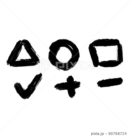 Signs and symbols, triangle, circle, square, checkmark, plus and minus 90768724