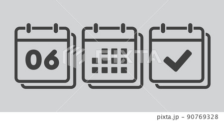 Vector icon page calendar number 6, genda, done 90769328