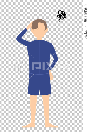 無性別,穿著無性別泳衣,抱著我的頭擔心 無性別,穿著無性別泳衣,抱著我的頭擔心 90769566