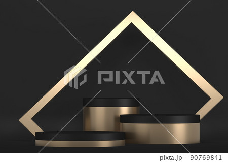 black stage podium for products decoration suitable .3D rendering 90769841