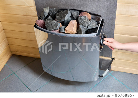 Electric steam sauna heater with stones is modern high performance stove. 90769957