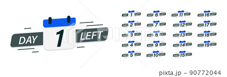 Promotion icon. Days countdown banner. Web banner with calendar 90772044