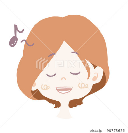 ご機嫌で歌を口ずさんでいる女の子 90773626