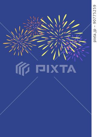 打ち上げ花火のイラスト 夜のイラスト素材