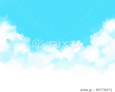 青空の背景イラスト　水彩　壁紙	 90778071