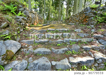 滋賀県米原市 近江国「鎌刃城」の石垣と眺望 滋賀県米原市 近江国「鎌刃城」の石垣と眺望 90779559