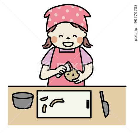 料理をする女の子 90779708