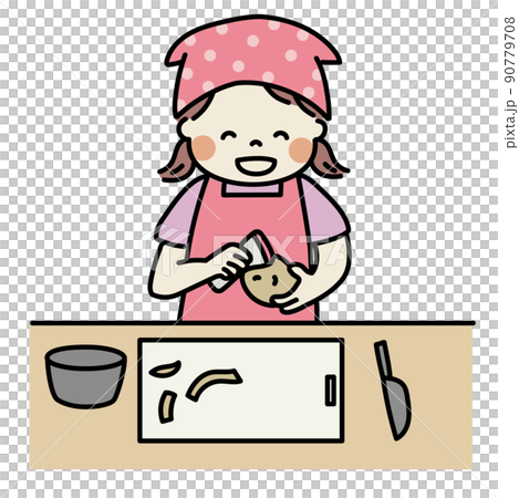料理をする女の子 90779708