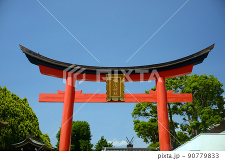 姫嶋神社の赤鳥居-2 90779833