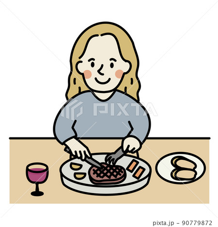 食文化 ナイフとフォークを使う人 食文化 ナイフとフォークを使う人 90779872