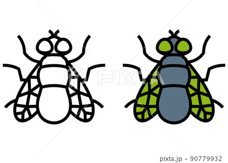 a linear icon of a domestic green fly. harmful insects. 90779932