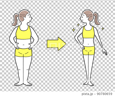 Woman slimming fat slim girl female weight loss Vector Image