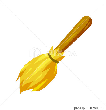 Broom. Drawing besom. Retro cleaning tool 90780866