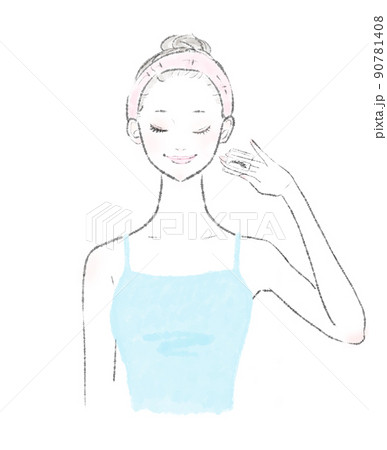 メイク落としのイラスト 90781408