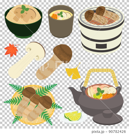 Matsutake illustration set 90782426