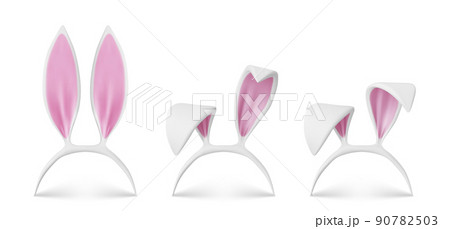 Bunny ears headband. White rabbit easter mask Bunny ears headband. White rabbit easter mask 90782503