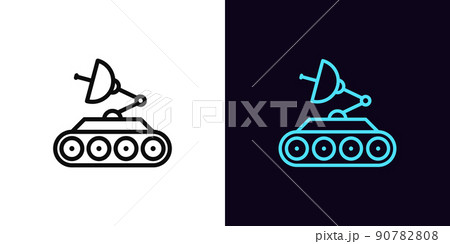 Outline mars rover icon, with editable stroke. Space rover with satellite dish, robot explorer pictogram. Space vehicle and wanderer Outline mars rover icon, with editable stroke. Space rover with satellite dish, robot explorer pictogram. Space vehicle and wanderer 90782808