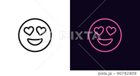 Outline love emoji icon, with editable stroke. Passionate emoticon with heart eyes, enamored face pictogram. Love feeling Outline love emoji icon, with editable stroke. Passionate emoticon with heart eyes, enamored face pictogram. Love feeling 90782809