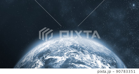 Blue Earth in the space. Colorful art. Solar system. Blue gradient. Space wallpaper. Earth space globe planet world global horizon. Elements of this image furnished by NASA Blue Earth in the space. Colorful art. Solar system. Blue gradient. Space wallpaper. Earth space globe planet world global horizon. Elements of this image furnished by NASA 90783351