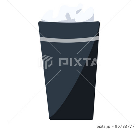 Garbage bin and crumpled papers vector illustration. Office trash can or black paper basket Garbage bin and crumpled papers vector illustration. Office trash can or black paper basket 90783777