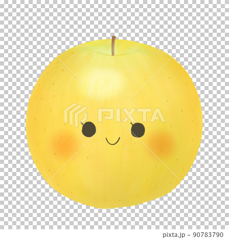 Hand-painted cute yellow apple 90783790