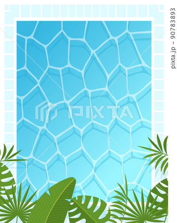 プールサイドのボタニカル背景2 縦位置 プールサイドのボタニカル背景2 縦位置 90783893
