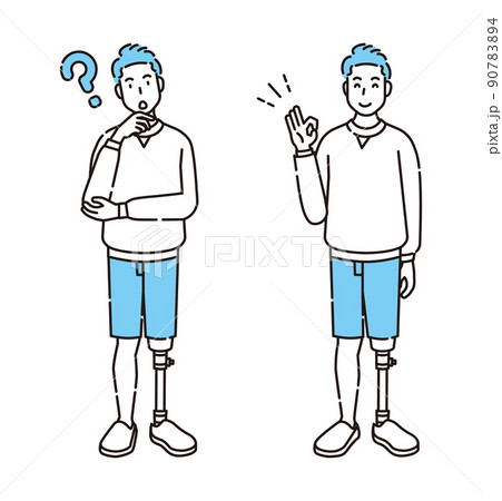 義肢 義足 全身 人物のイラスト素材 9074