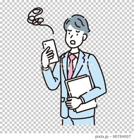 人物イラスト　線画 90784007