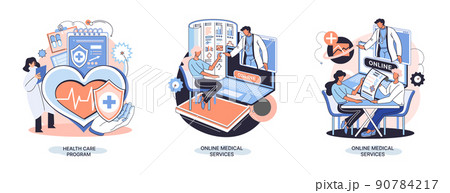 Online medical services website and mobile applications, get professional medical consultations metaphor 90784217