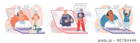 Online medical services mobile application, consultation and prescription medicine, diagnostics metaphor, e-health 90784446