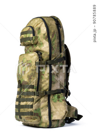 Military backpack isolated on a white background. Military backpack isolated on a white background. 90785889