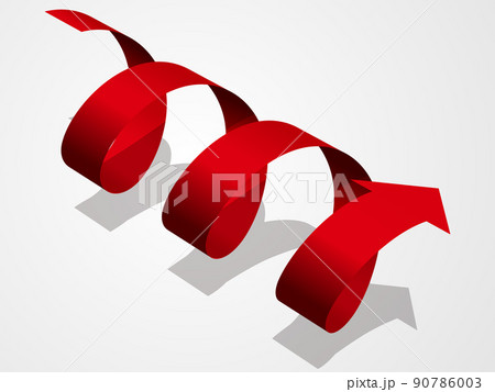 螺旋状の赤い矢印　ベクターイラストレーション 90786003