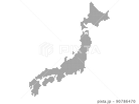 ドットで描かれた日本列島 90786470