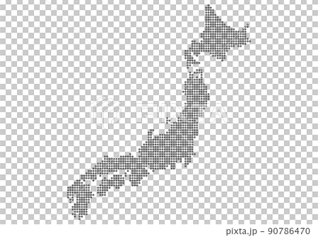 ドットで描かれた日本列島 90786470