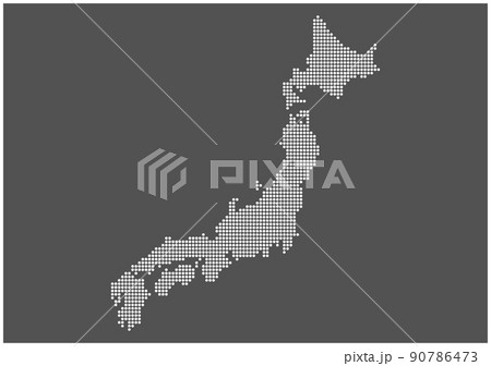 ドットで描かれた日本列島 90786473