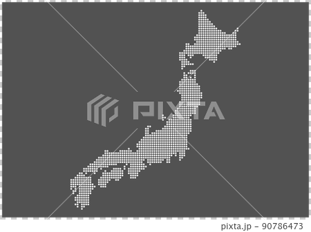 ドットで描かれた日本列島 90786473