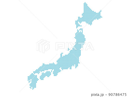 ドットで描かれた日本列島 90786475