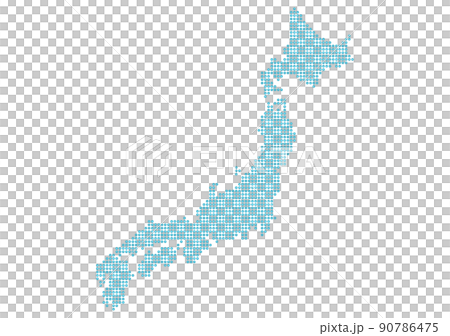 ドットで描かれた日本列島 90786475