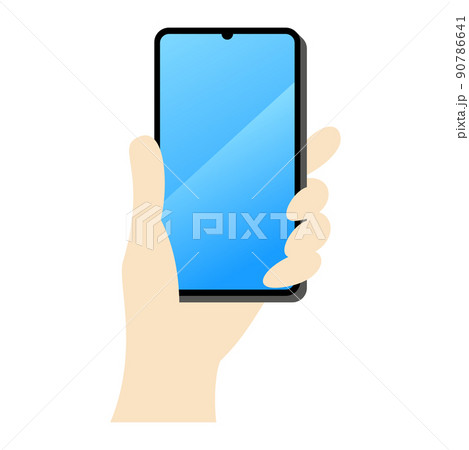 スマホを持っているイラストイメージ 90786641