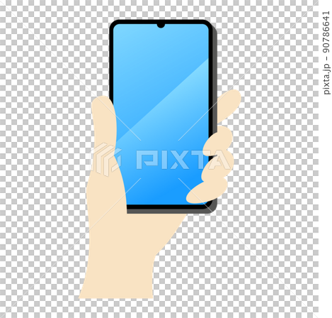 スマホを持っているイラストイメージ 90786641