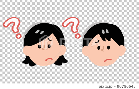 Men and women facial expressions set (handwritten color) 90786643