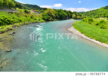 大日向橋/犀川より上流方向を望む(長野県生坂村)【2022.6】 大日向橋/犀川より上流方向を望む(長野県生坂村)【2022.6】 90788774