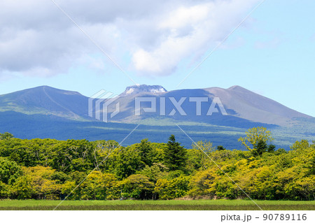 北海道苫小牧市、新緑に覆われた初夏の樽前山【6月】 北海道苫小牧市、新緑に覆われた初夏の樽前山【6月】 90789116
