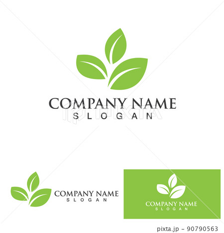 Eco Energy Vector Logo with leaf symbol. Green color with flash or thunder graphic. Nature and electricity renewable. This logo is suitable for technology, recycle, organic. 90790563