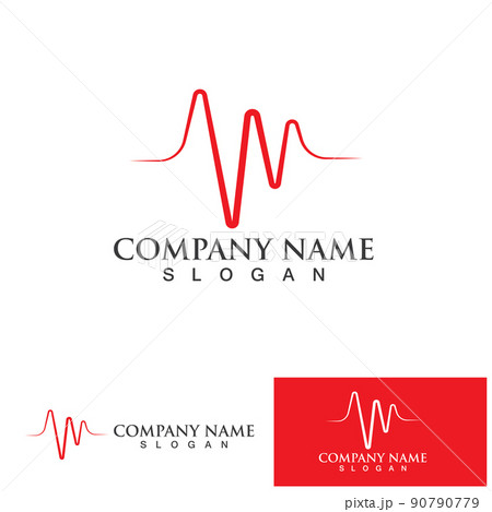 Heart beat monitor pulse line art vector icon, Ecg heartbeat. cardiology symbol. logo for cardiologist. Medical icon 90790779