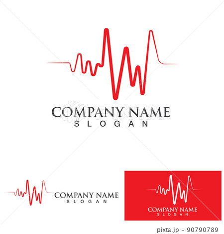 Heart beat monitor pulse line art vector icon, Ecg heartbeat. cardiology symbol. logo for cardiologist. Medical icon 90790789
