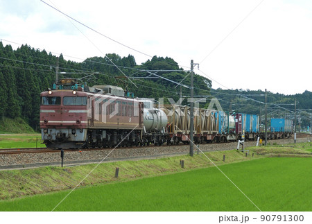 北陸本線　牛ノ谷ー大聖寺　JR貨物　EF81-21（富山） 90791300