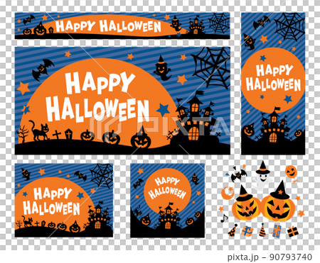 Halloween banner illustration set 90793740